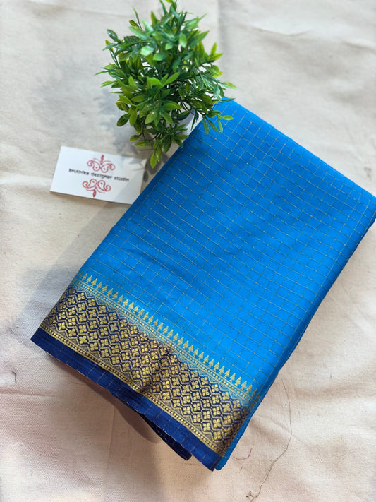 Semi Mysore crepe checks saree