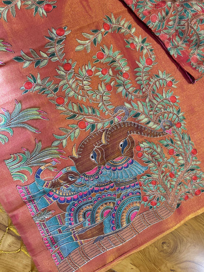 Tissue saree with readymade blouse