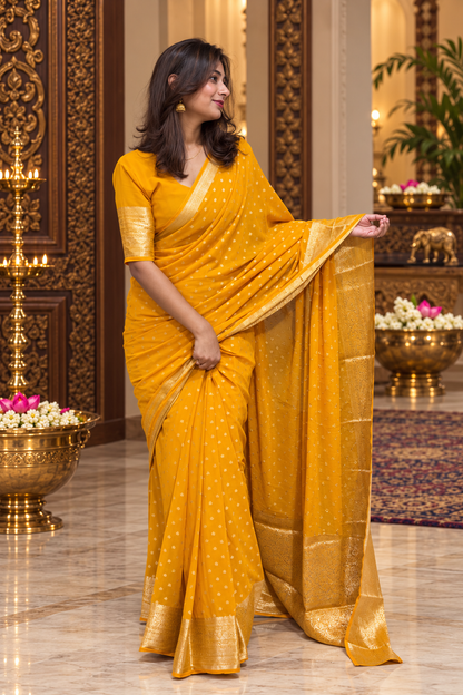 Chiffon butti saree