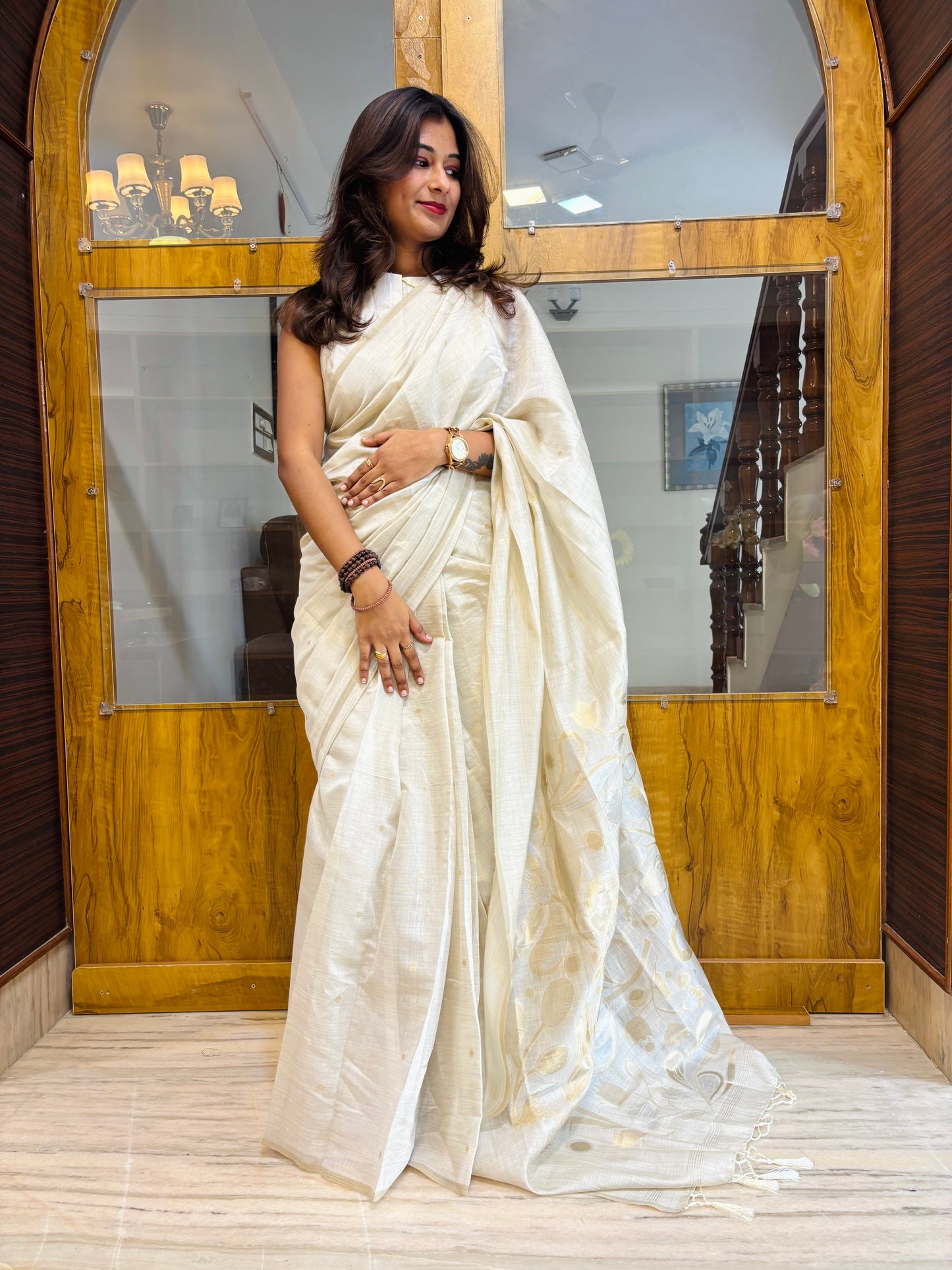 Premium linen tissue ready to wear saree