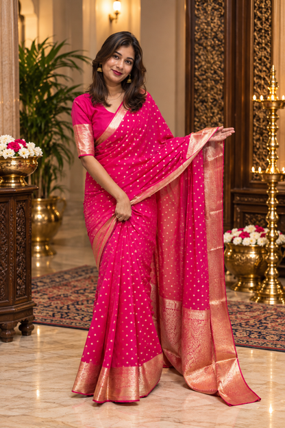 Chiffon butti saree