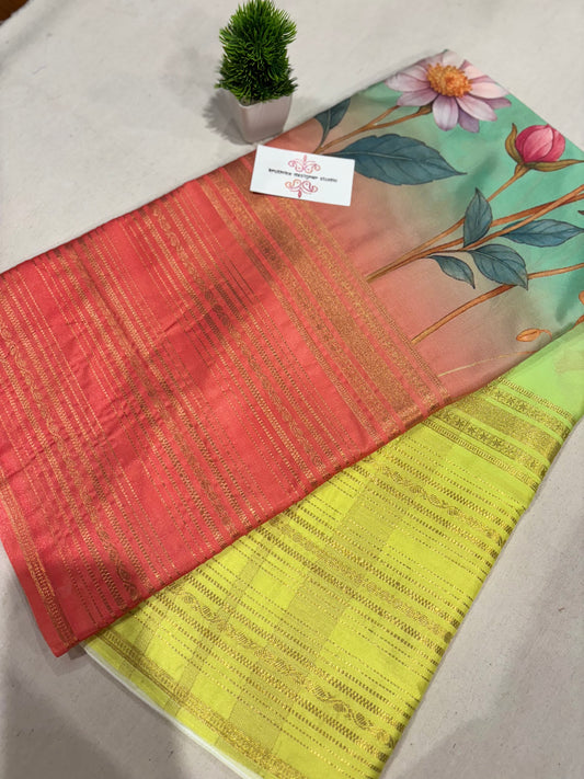 Mysore crepe digital print saree