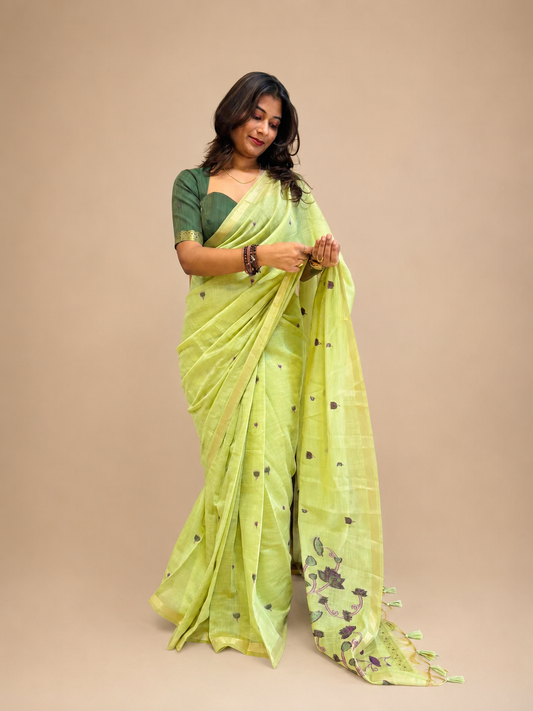 Linen tissue Saree