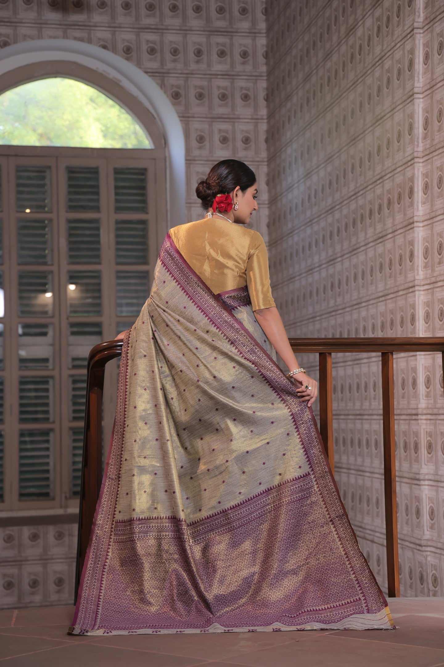 MEGHAVI TUSSAR TISSUE SAREE