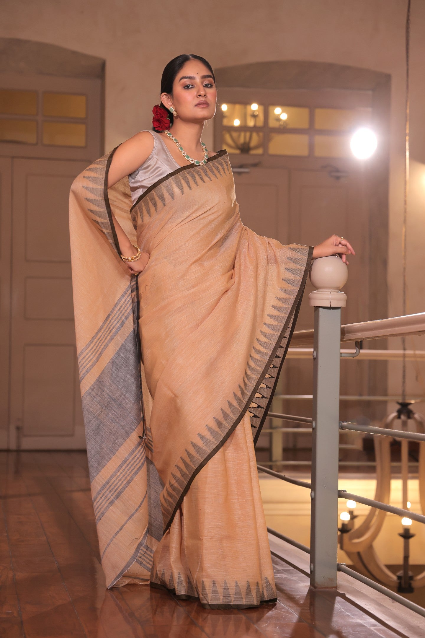 RUPASHRI PURE LINEN COTTON SAREE