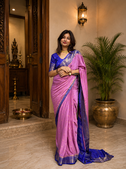 Mysore crepe silk small butti saree