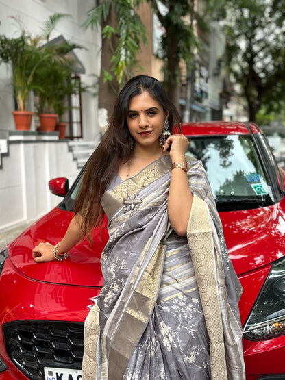 Everyday digital  printed saree