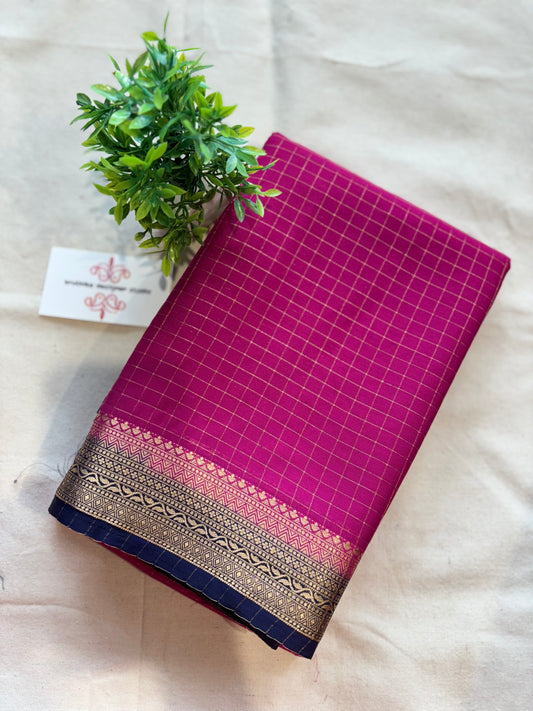 Semi Mysore crepe checks saree