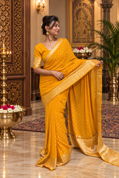 Chiffon butti saree