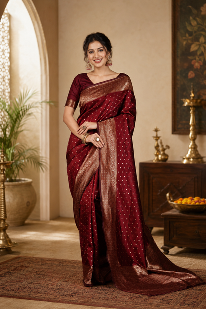 Banarasi zip & go saree