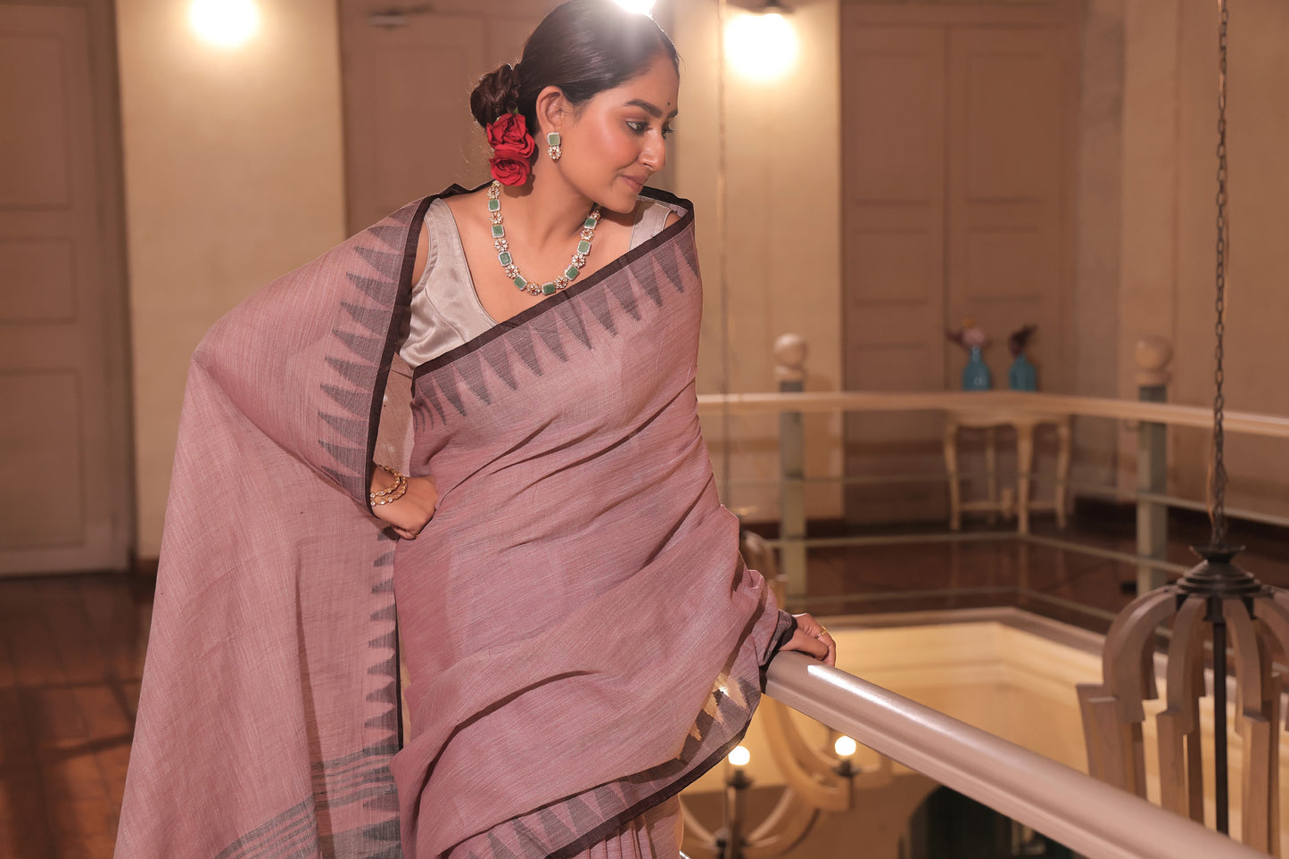 SAUMYA SUBTLELINE LINEN COTTON SAREE
