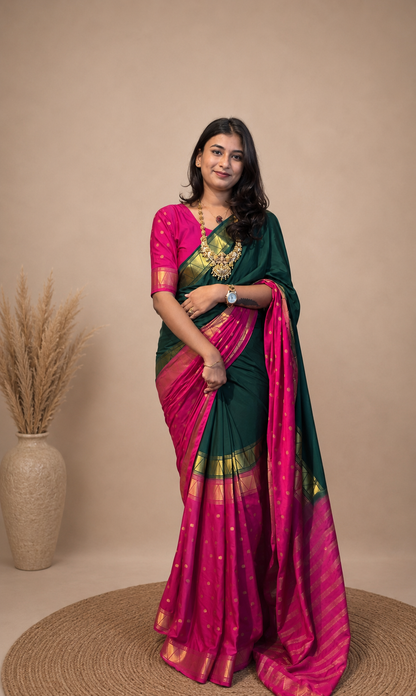 Semi Mysore silk double shade - KDS1009
