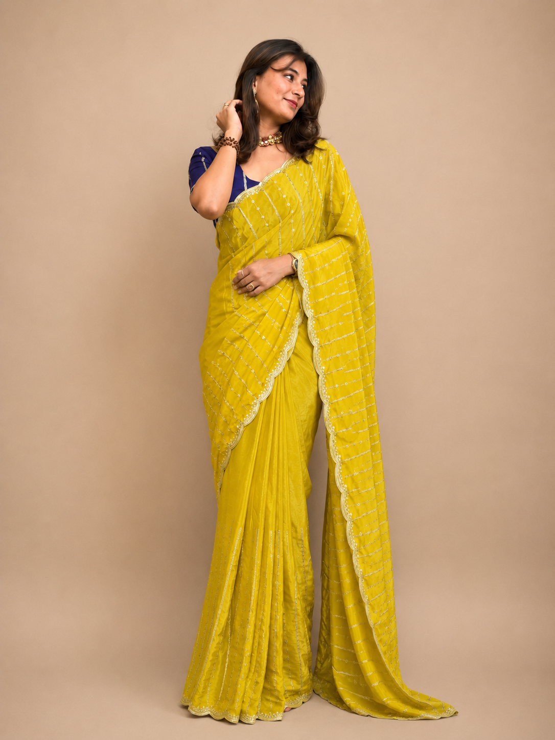 Sequence party wear saree