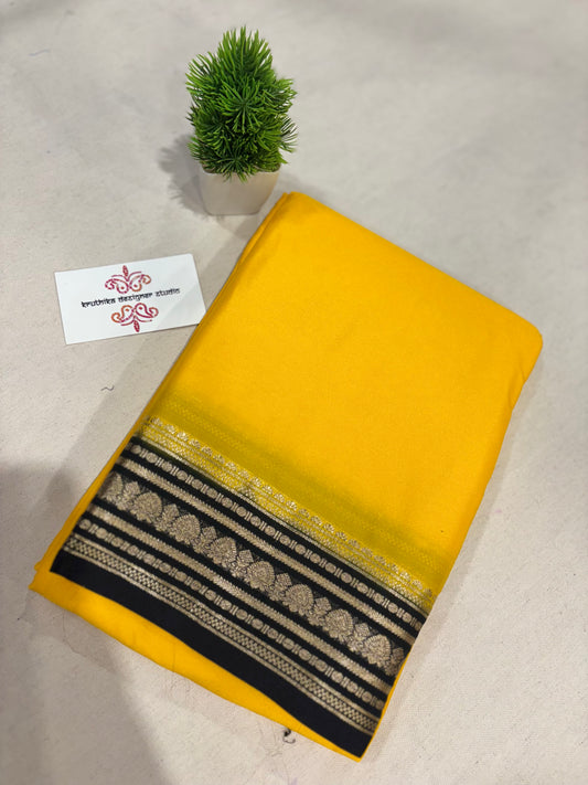 Semi Mysore crepe saree