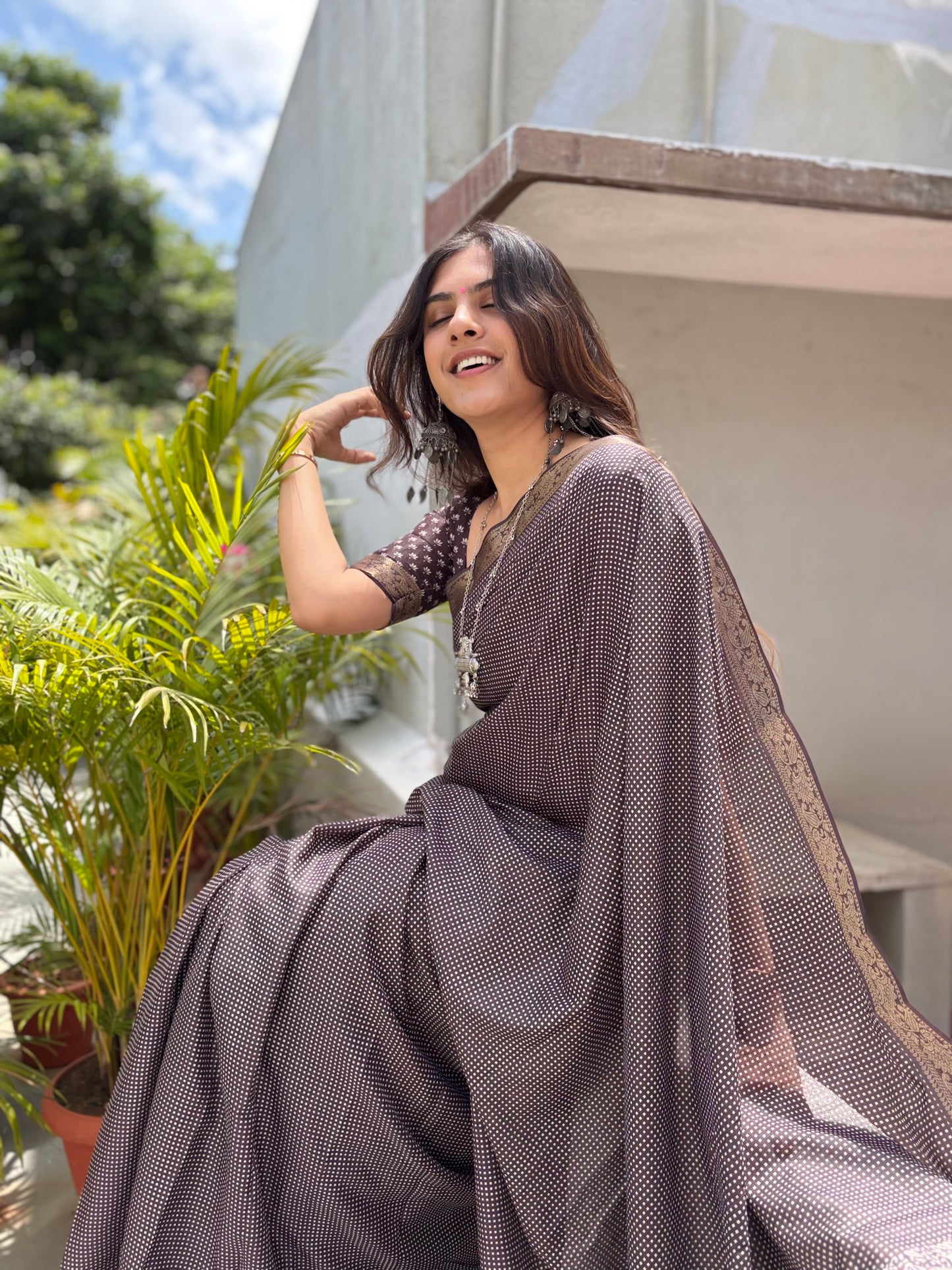 Everyday digital  printed saree
