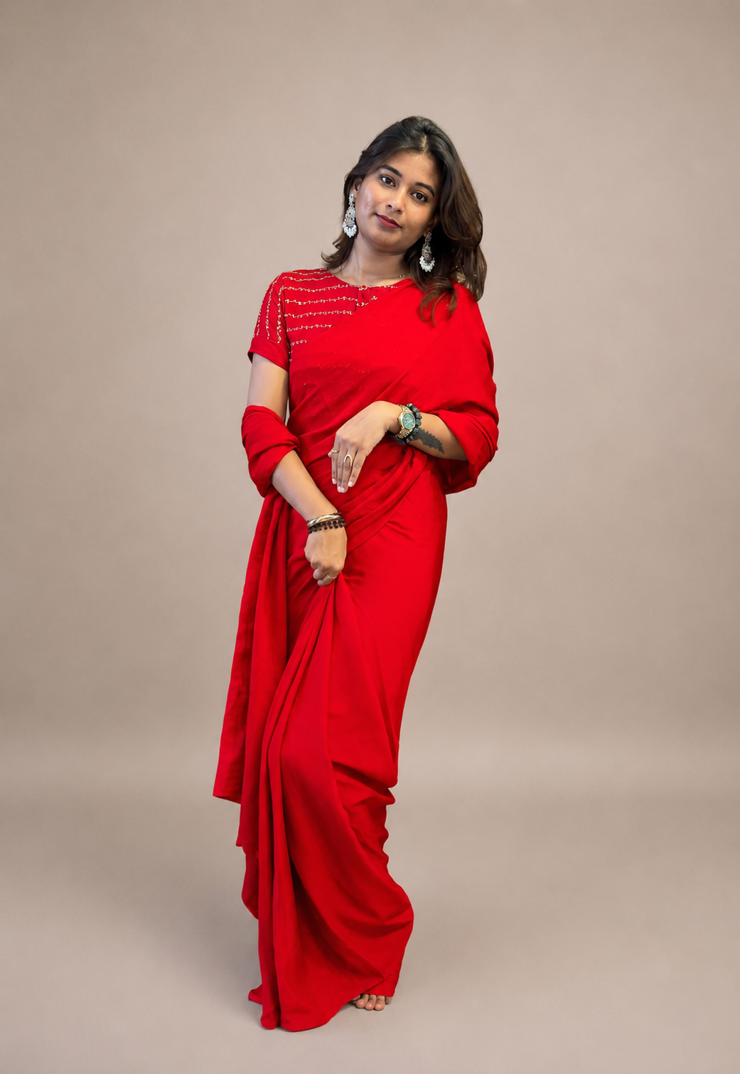 Rangoli crush saree