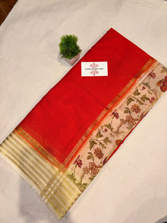 Premium Mysore crepe digital print saree