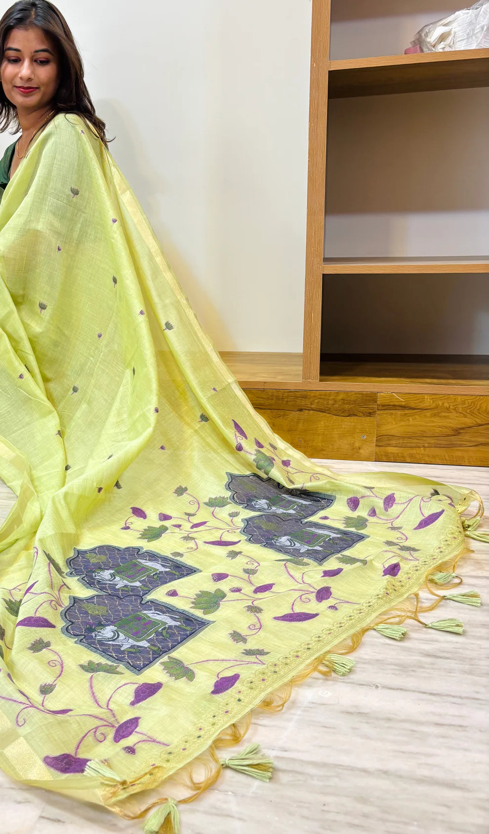 Linen tissue Saree