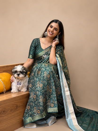 Everyday digital  printed saree