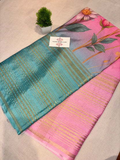 Mysore crepe digital print saree