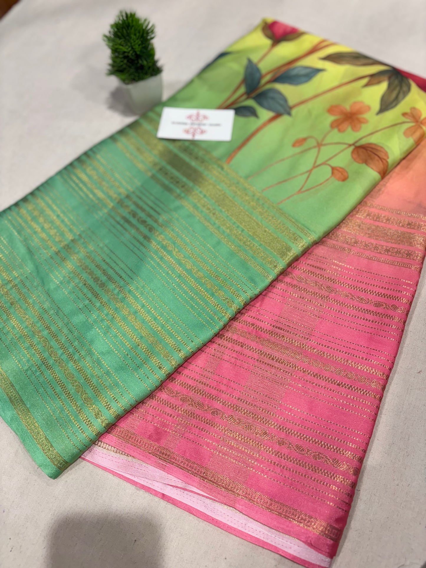 Mysore crepe digital print saree