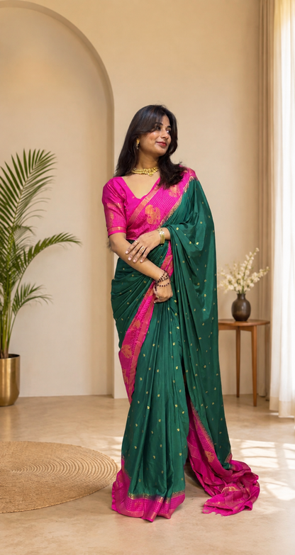 Mysore crepe silk gandaberunda border saree (Copy)