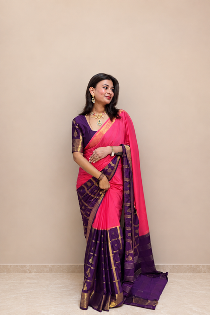 Mysore crepe silk jumka border saree (Copy 2)