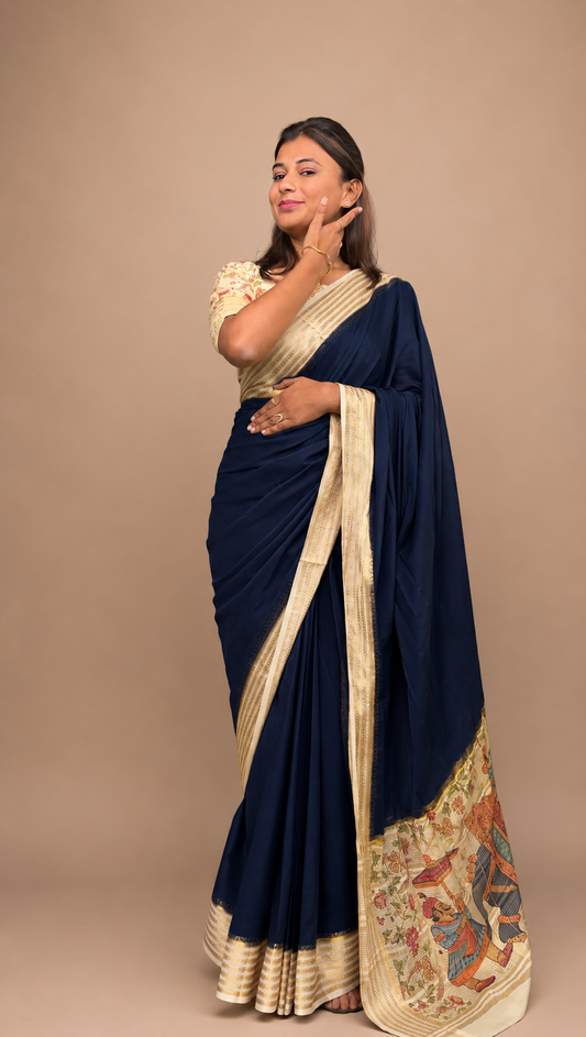 Premium digital print crepe silk saree