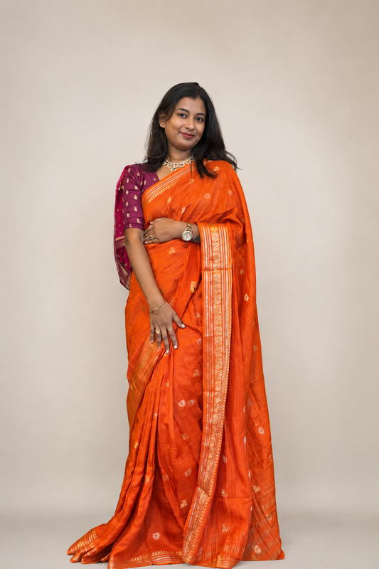 banarasi  micro checks saree
