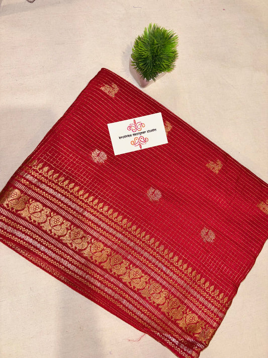 Banarasi micro checks saree
