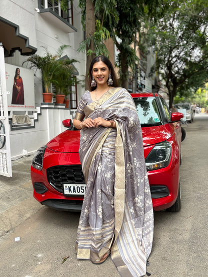 Everyday digital  printed saree