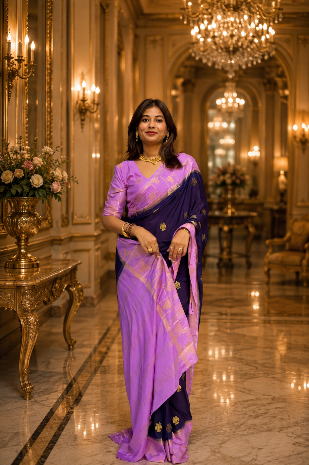 Mysore crepe silk temple  border saree