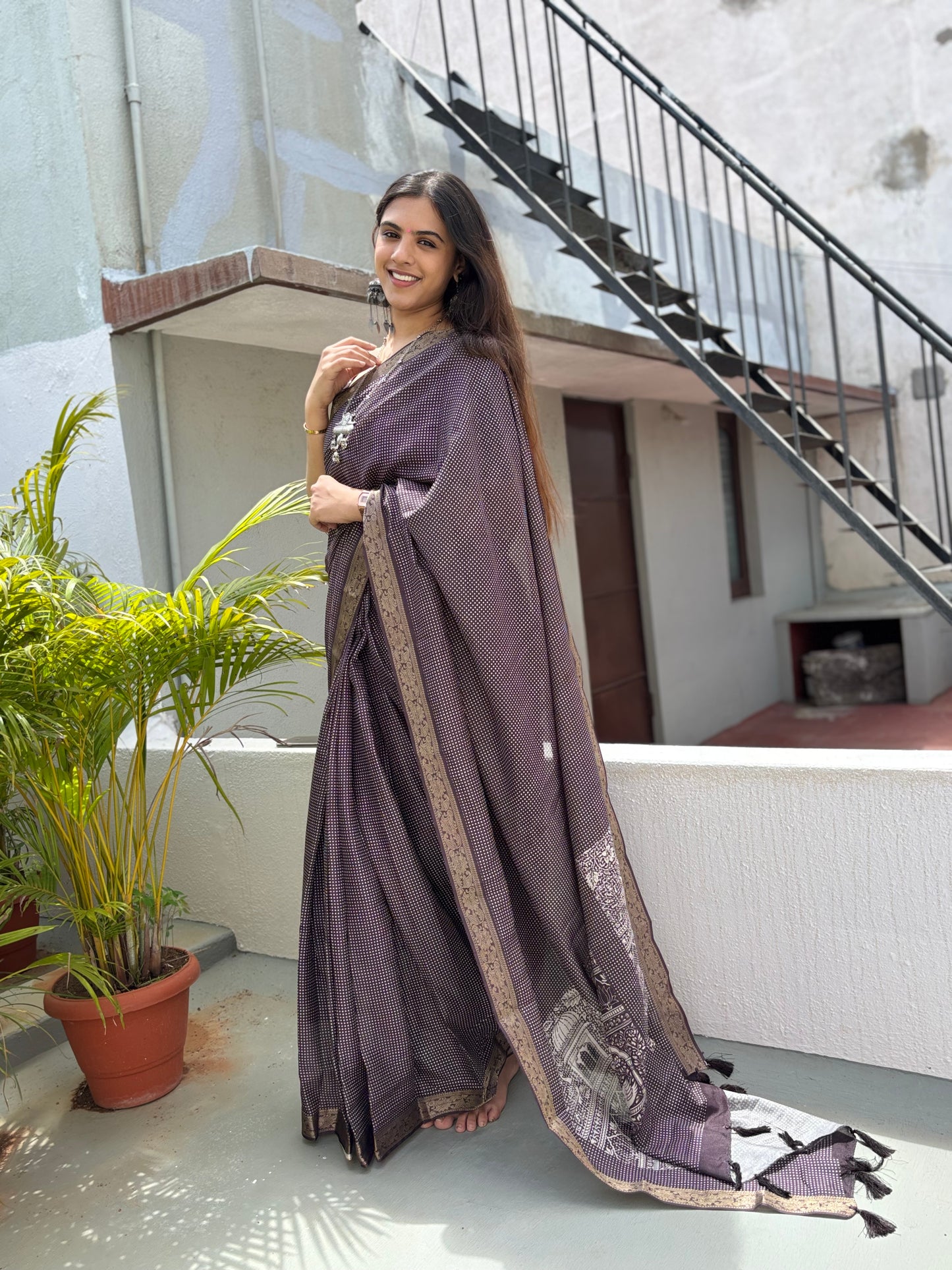 Everyday digital  printed saree
