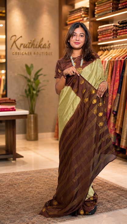 Mysore crepe silk gandaberunda border saree