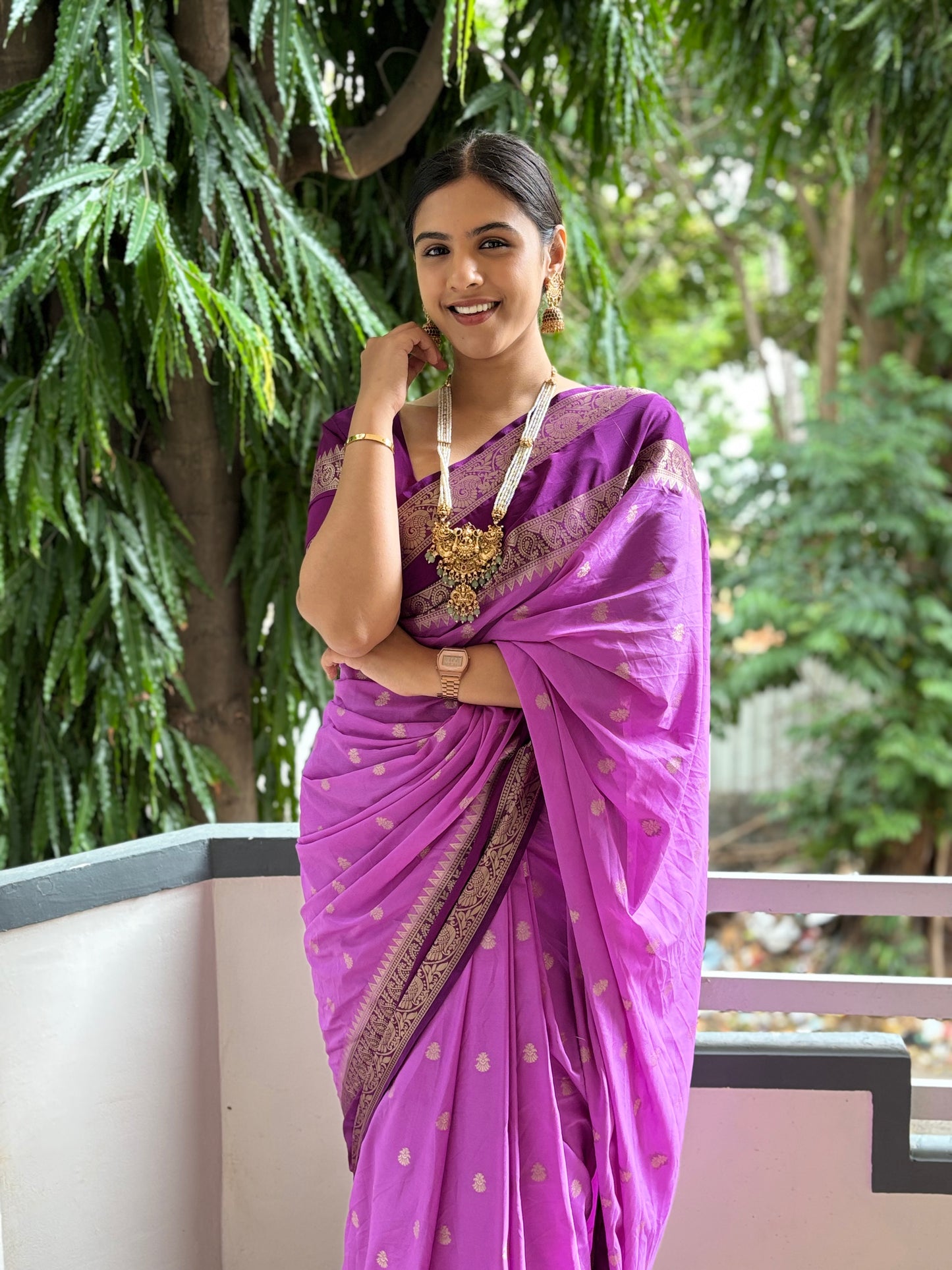 Semi Mysore crepe silk saree(8)