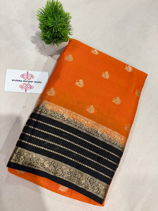 Semi Mysore crepe saree (butti)