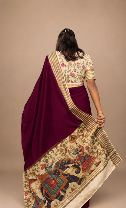 Premium digital print crepe silk saree