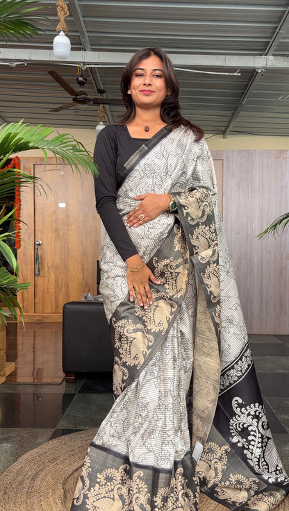Cotton silk  t-shirt saree