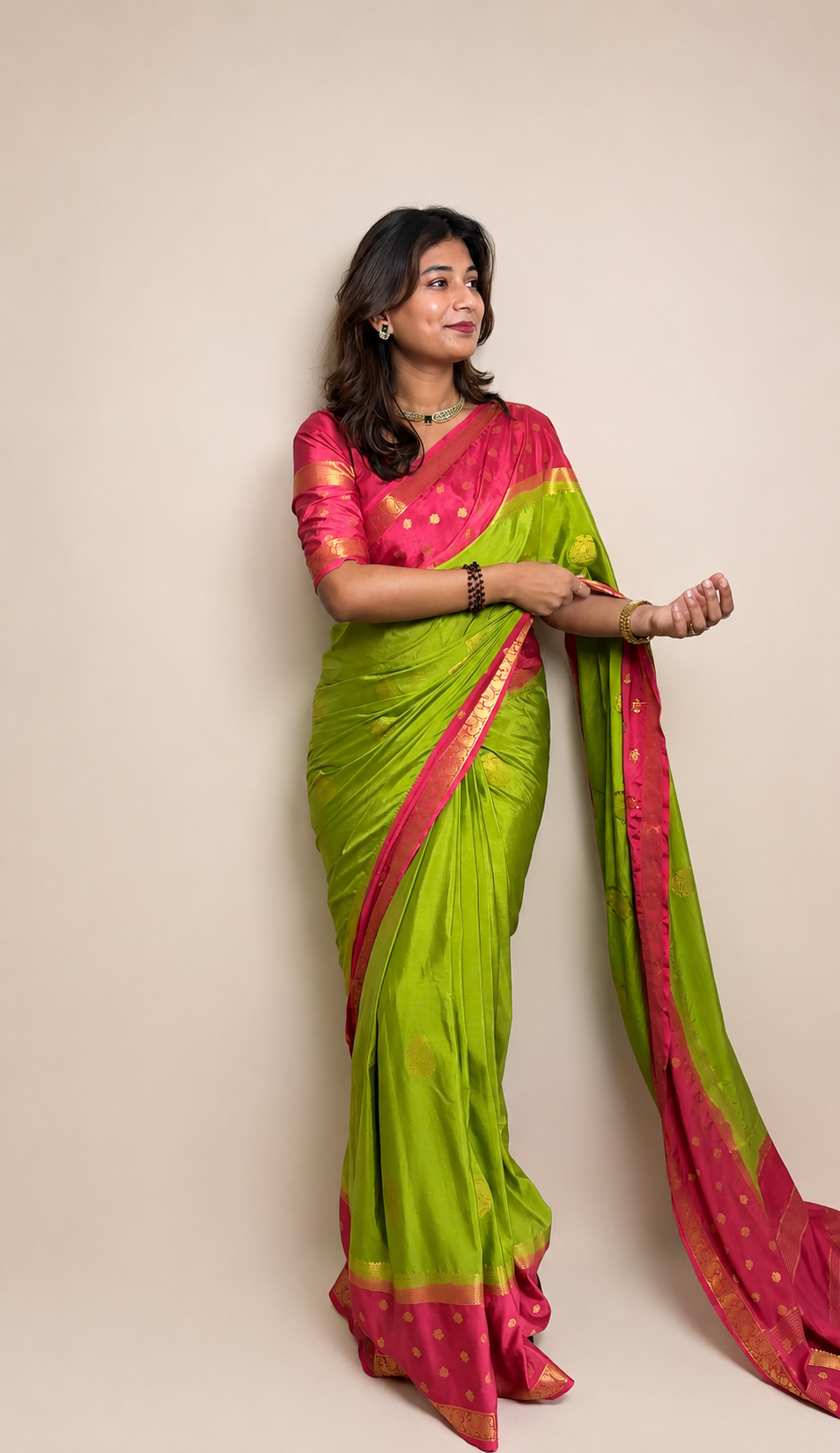 Mysore crepe silk gandaberunda border saree