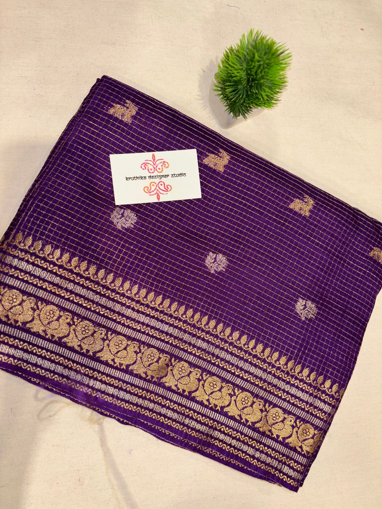 Banarasi micro checks saree