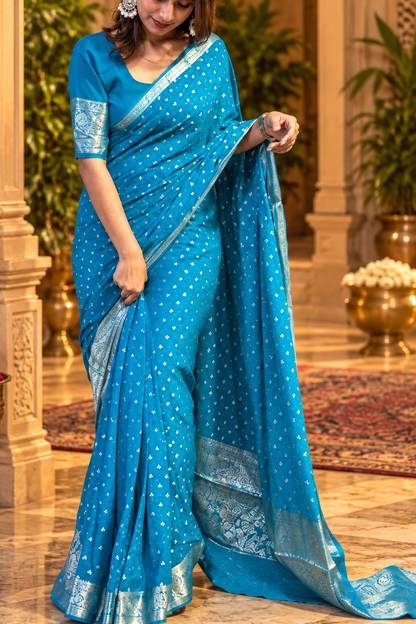 Chiffon butti saree