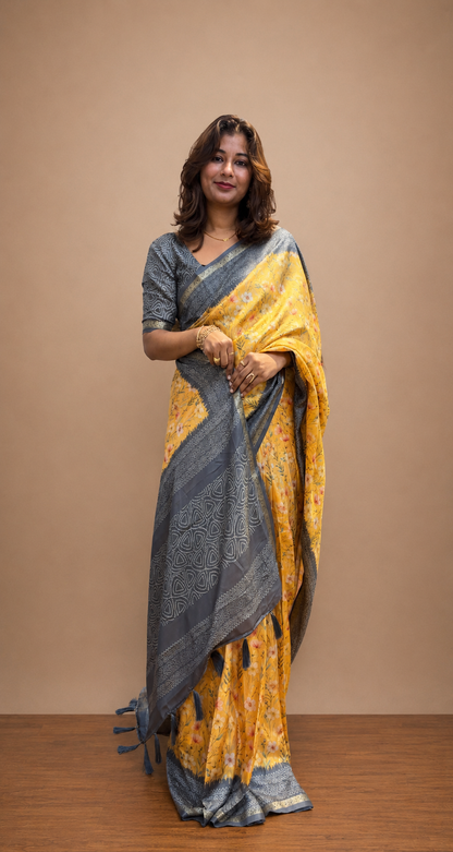 Satin silk saree