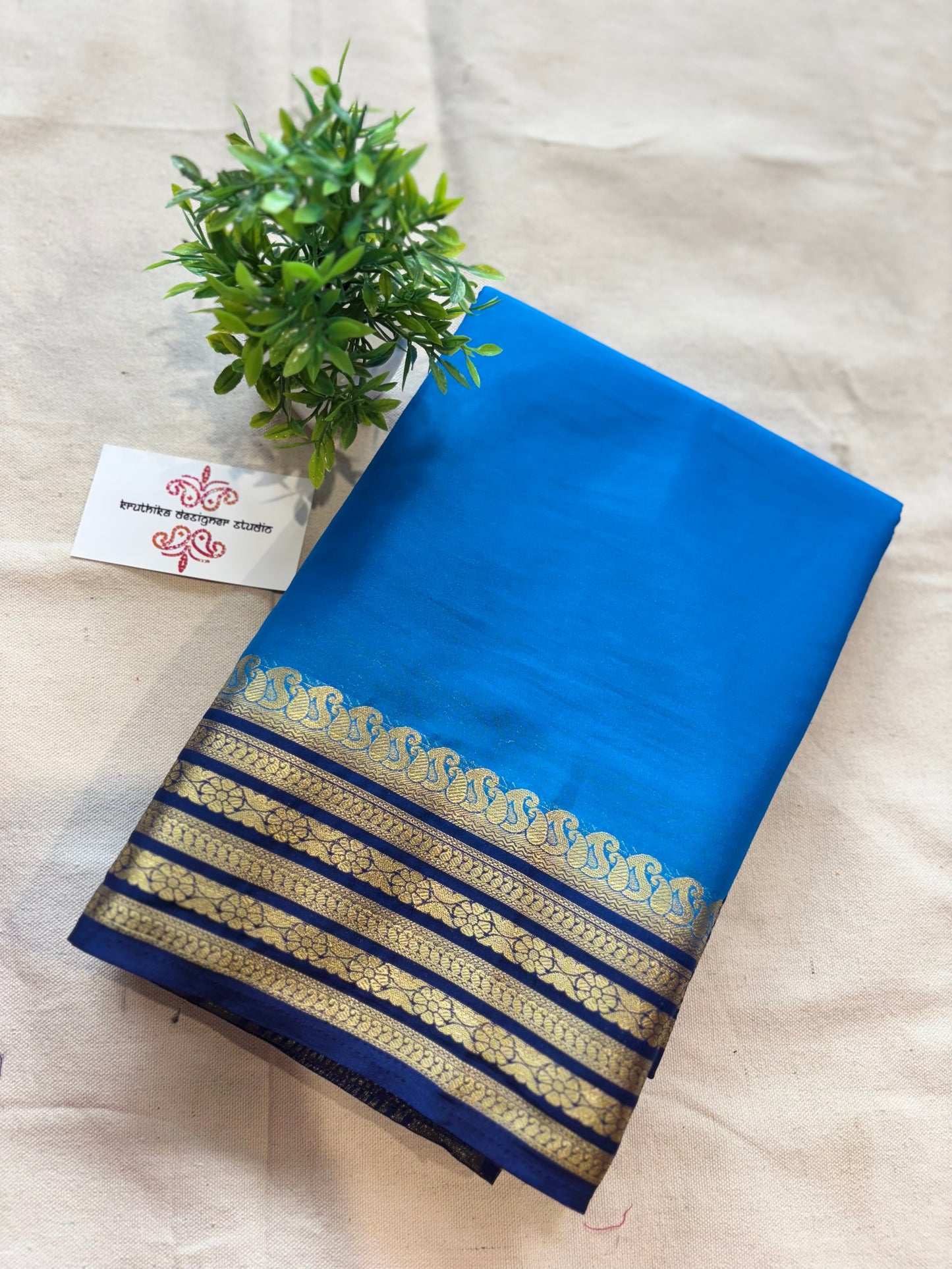 Semi Mysore crepe saree