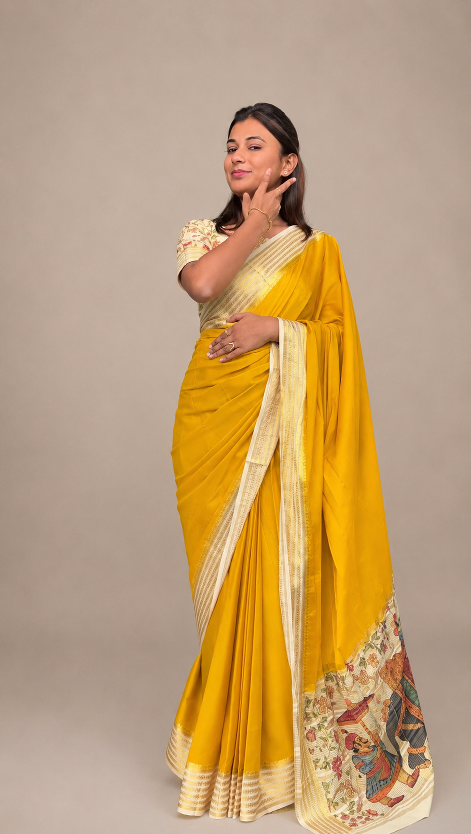 Premium digital print crepe silk saree
