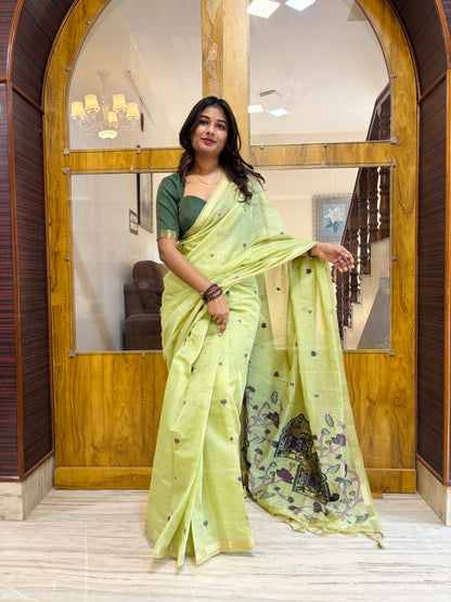 Linen tissue ready to wear saree