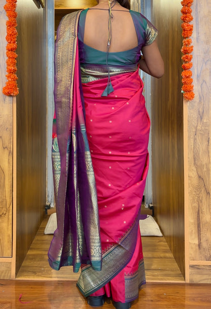 Soft silk saree with padded blouse