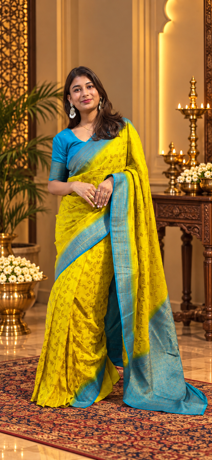 Traditional jaal pattern saree