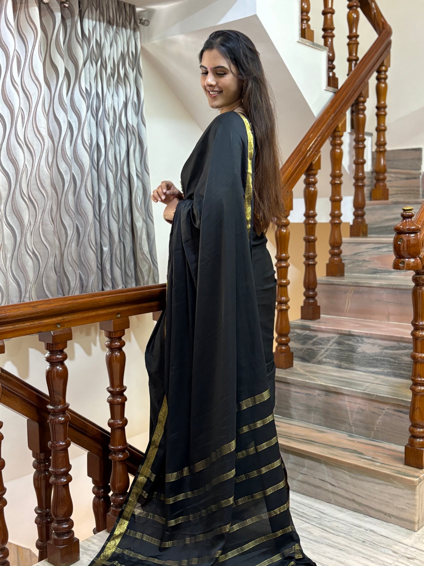 Semi Mysore crepe silk saree