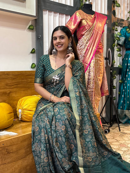 Everyday digital  printed saree