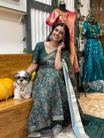 Everyday digital  printed saree